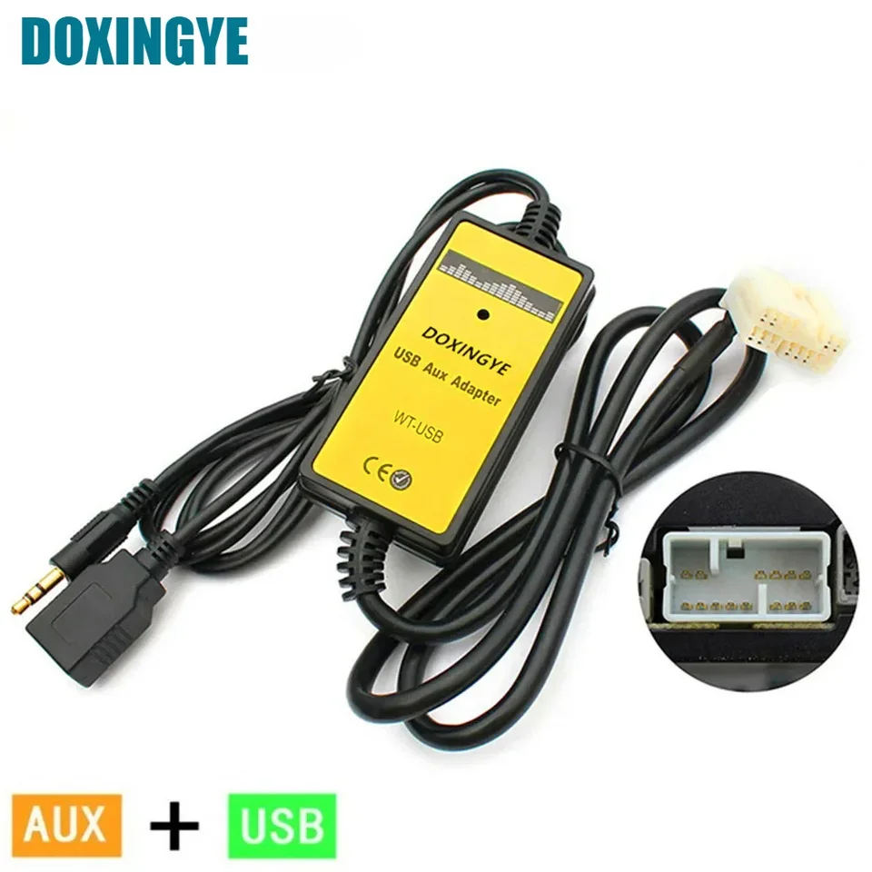 Doxingye Car Radio Radio Digital CD adaptér USB aux-in adaptér MP3 prehrávač pre rozhranie Honda Accord Civic Odyssey 6+8pin
