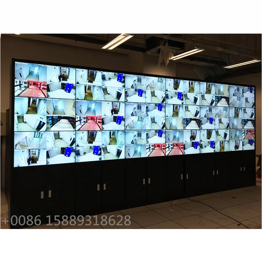 Dozorné viac signálov 55 palcov video stena LCD pre riadiacu miestnosť CCTV s panelmi Samsung LG