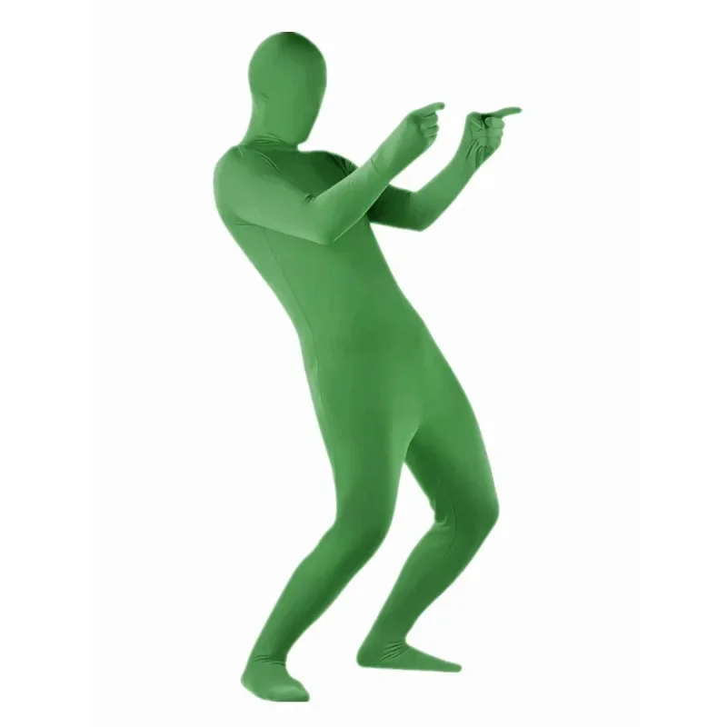 Doškokom s kapucňou pre dospelých s kapucňou High Stretch Green Performance Performance Halloween Kids Invisible Man Obliekanie kostýmy