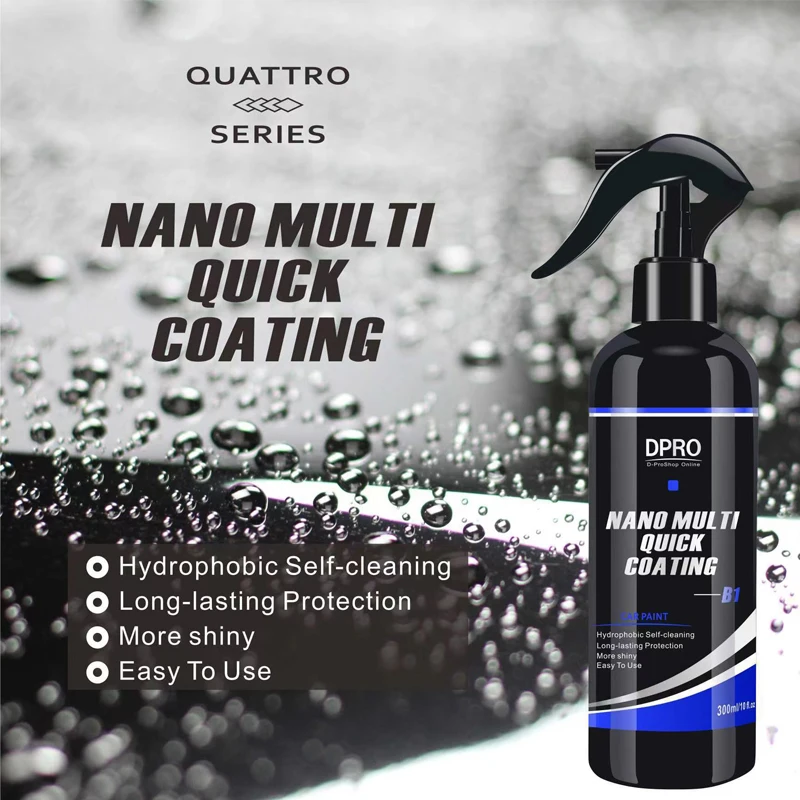 DPRO nano povlak sprej 300/100 ml keramické tekuté sklo nepremokavá hydrofóbna rýchla kabát automatická starostlivosť o auto s detailom M-B1