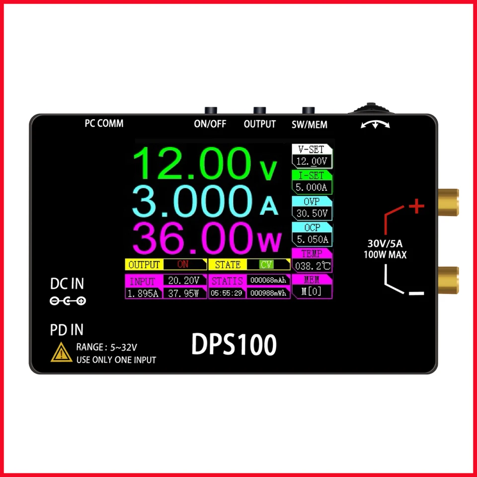 DPS100 30V 5A Laboratórne napájanie DC Power 100W Výstup Digitálny CNC nastaviteľný stabilizovaný napätie regulátorom lavičky PD QC