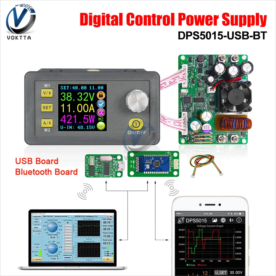 DPS5015 50V 15A Komunikácia Konštantné napätie DC DC DC DC-DOWNULNÝ MODULE PACK PREPNEČNÉ PRACOVNÉ VOZIDLO LCD Voltmeter