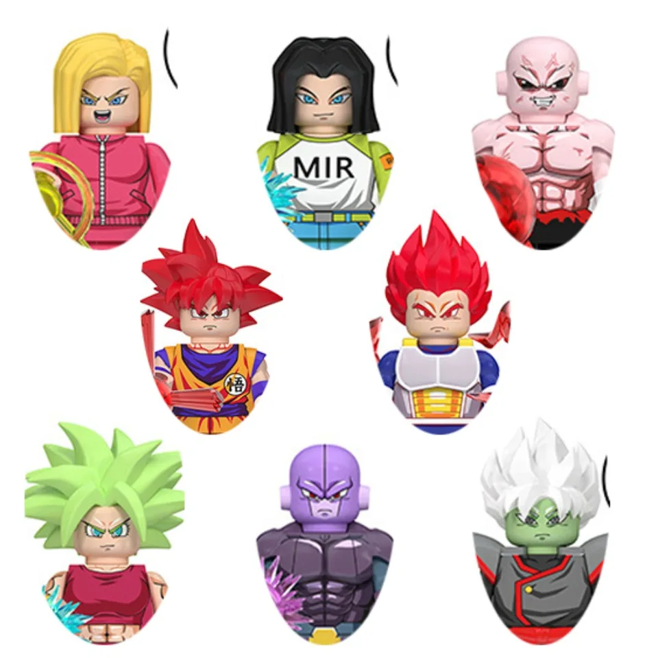Dragon Ball Anime Bricks Dolls Klasické populárne postavy Syn Goku Vegeta Android 18 17 Mini montážne akčné figúrky Darčeky pre deti