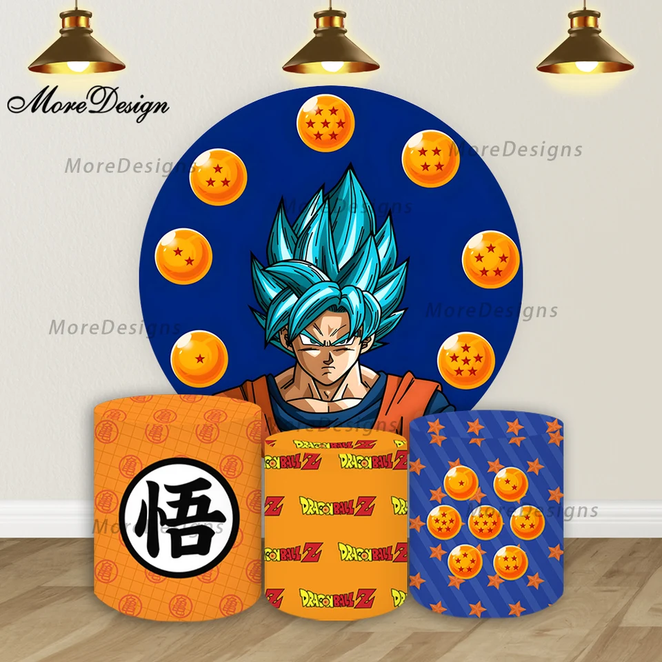 Dragon Ball Bejitto Round pozadie pre deti narodeninové oslavy Dodávky rekvizity pre bábätká a valec pokrývajú fotografické rekvizity