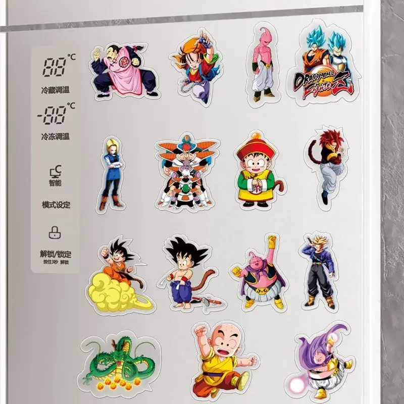 Dragon Ball Chladnička Cute Sticks Cute Super Saiyan okolo Sun Wukong Acryl Personalizovaný karikatúra Anime magnetické šperky