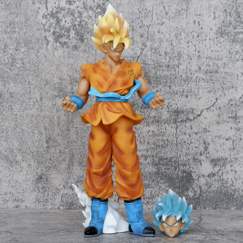 Dragon Ball Saiyan Anime GK Son Goku dvojhlavý dekorácia dekorácie PVC Akčné figuríny ozdoby socha figúrky hračky pre deti dary