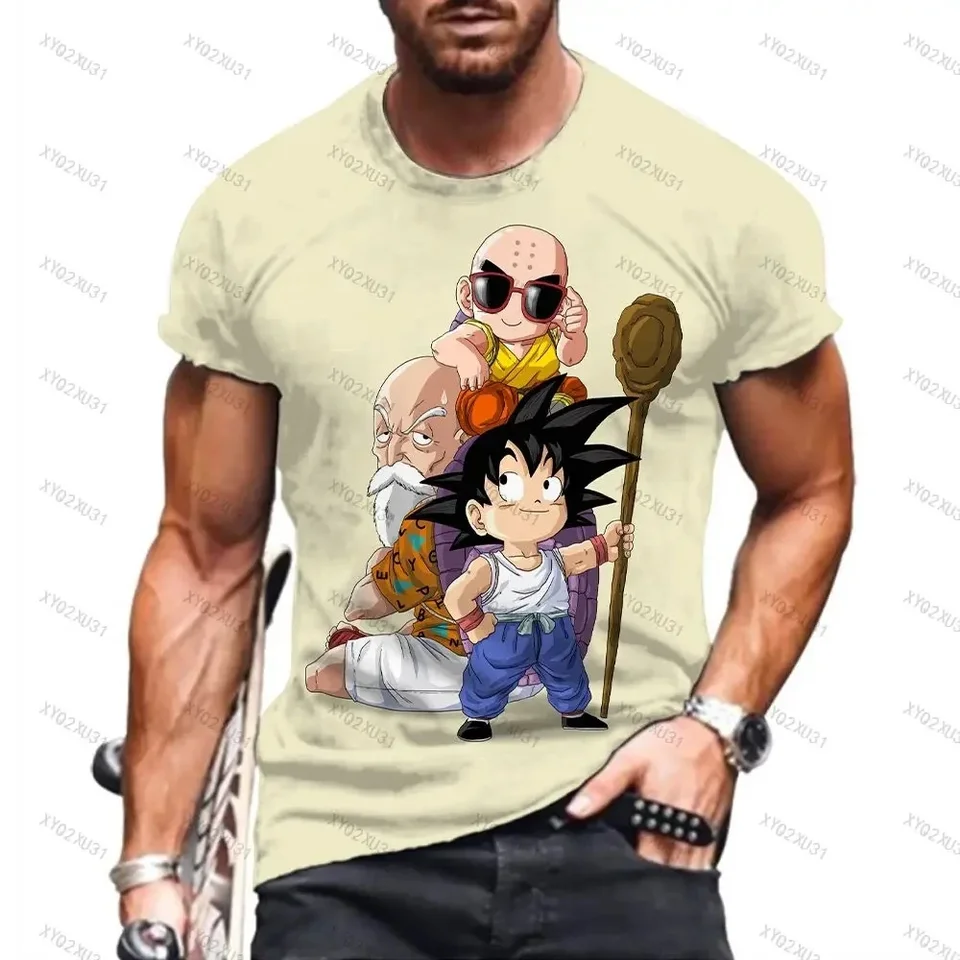 Dragon Ball T košeľa pre mužov tlačené tričko Goku Boys Clothwear Tops Tops Kids Vegeta tričká Pánske harajuku štýl 100-6xl