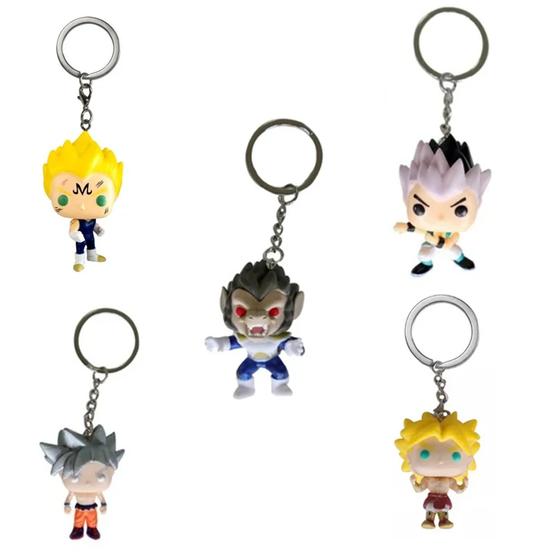 Dragon Ball Z Majin vegeta ultra inštinkt goku broly gotenks vinylová bábika vrecko keychian akčná figúrka zber hračiek Model