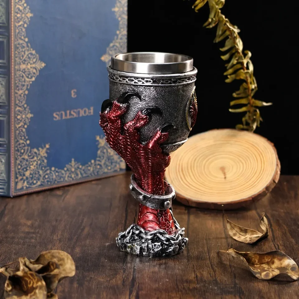 Dragon Claw Goblet Created Ručne maľovaný pitný pohár gotické poháre na víno z nehrdzavejúcej ocele Prispôsobený darček pre Halloween
