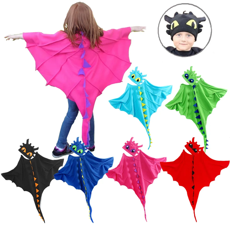 Dragon kostýmy plášť s klobúkom bez zubov Dragon kostýmy Cape Halloween kostýmy cosplay dinosaurus kostým