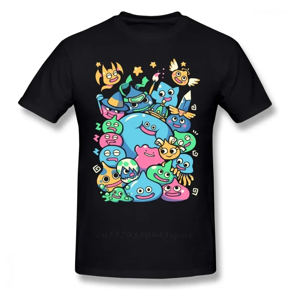 Dragon Quest T košeľa Slime Party Tričko Funny Beach Tee tričko 100% bavlnená tlač s krátkymi rukávmi nadmerné tričká pre mužov
