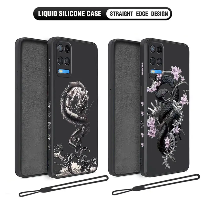 Dragon Snake Telefón puzdro pre OPPO A54 A74 A57 A96 A76 A36 A95 A12 A15 A15S A16 A16K A9 A5 2020 4G 5G Liquid Silikone Cover
