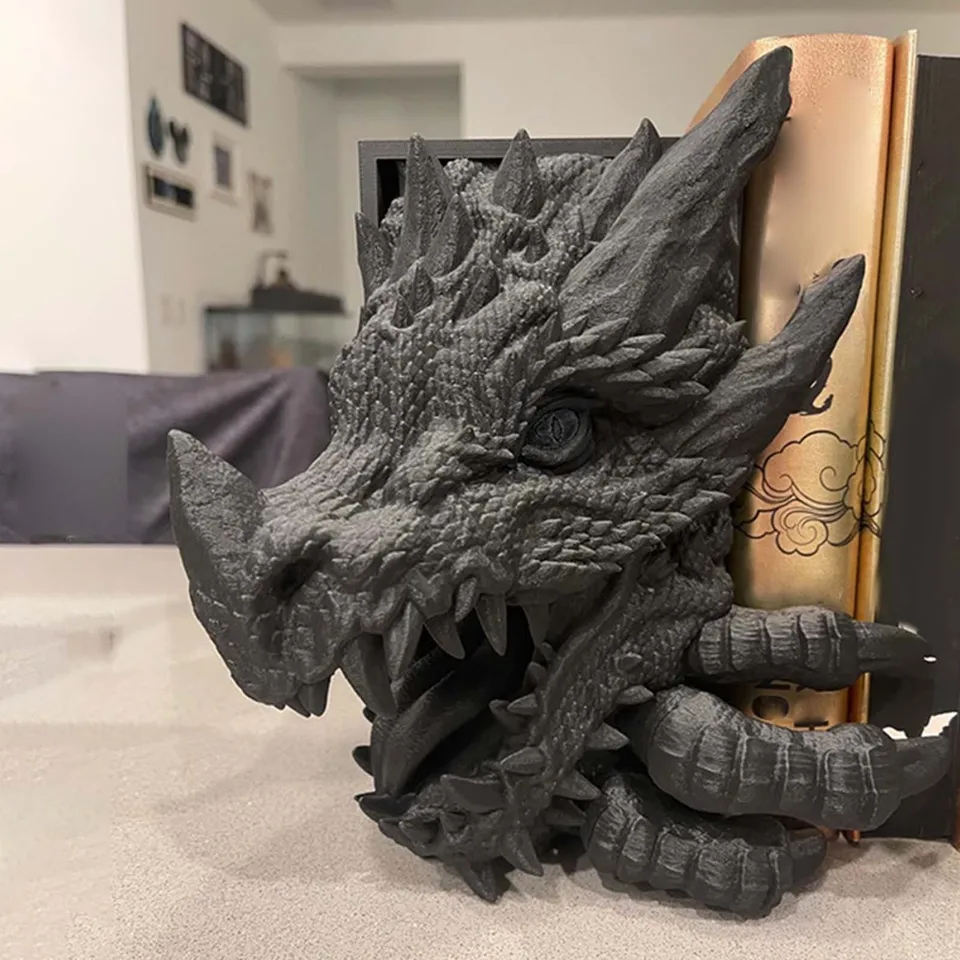 Dragon socha Bookend Book Stopper Animal Sculpture Tabletop Ornament Book Book Podpora podpora pre barové knižnice Spálňa