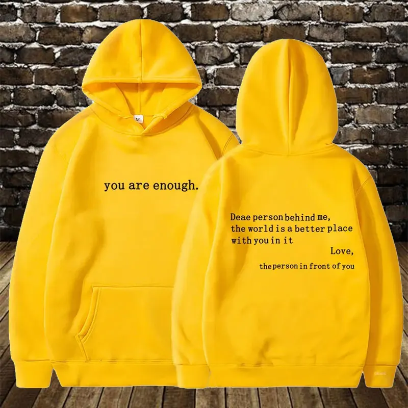 Drahý človek za mnou kapucňami s klokanom vreckovým mužom pullover vintage estetickou mikinou so slovami na zadnej unisexovej trendy kapucňu