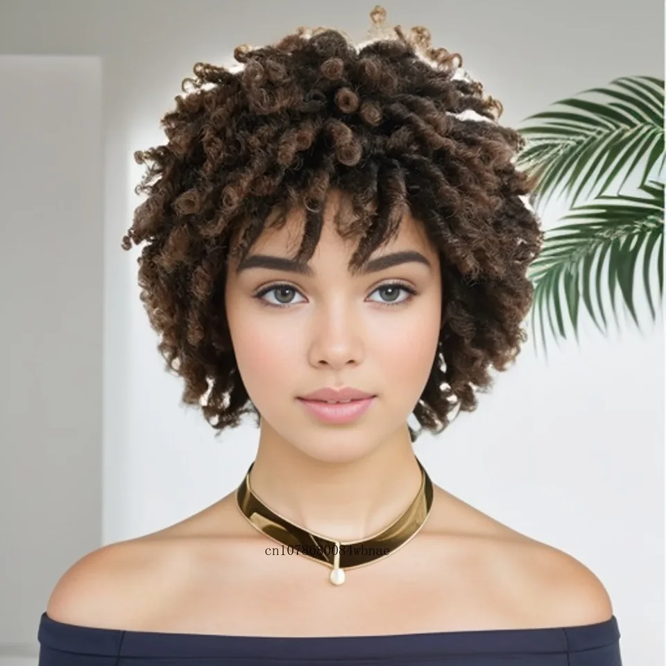 Dreads Parochne pre čierne ženy Syntetické hnedé pletené parochňové háčkovanie hnusu Hair Cool Dreadlocks Parochňa Denný rapper kostým kostým Hallowee