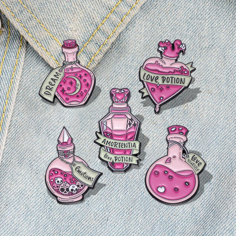 Dream Love Encen Enamel Pins Custom Emócie Magické čarodejnícke čarodejnice Brožnice klošné odznaky punk gotické šperky darček pre priateľov