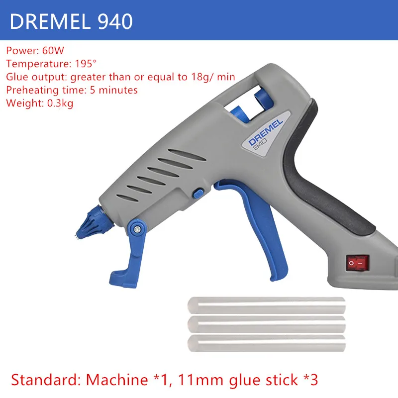 Dremel Professional 930/940 Horúca tavenina Glue Gun Gun DIY Sada nástrojov 7/11 mm lepiace tyčinky Horúča