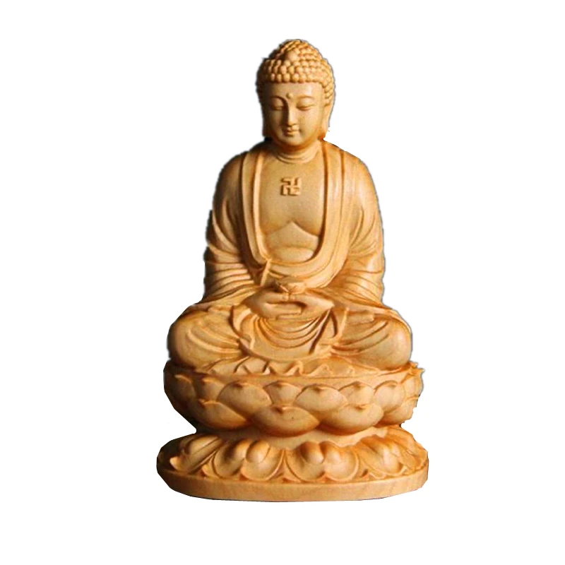 Drevená Buddha figurína budhistická malá socha