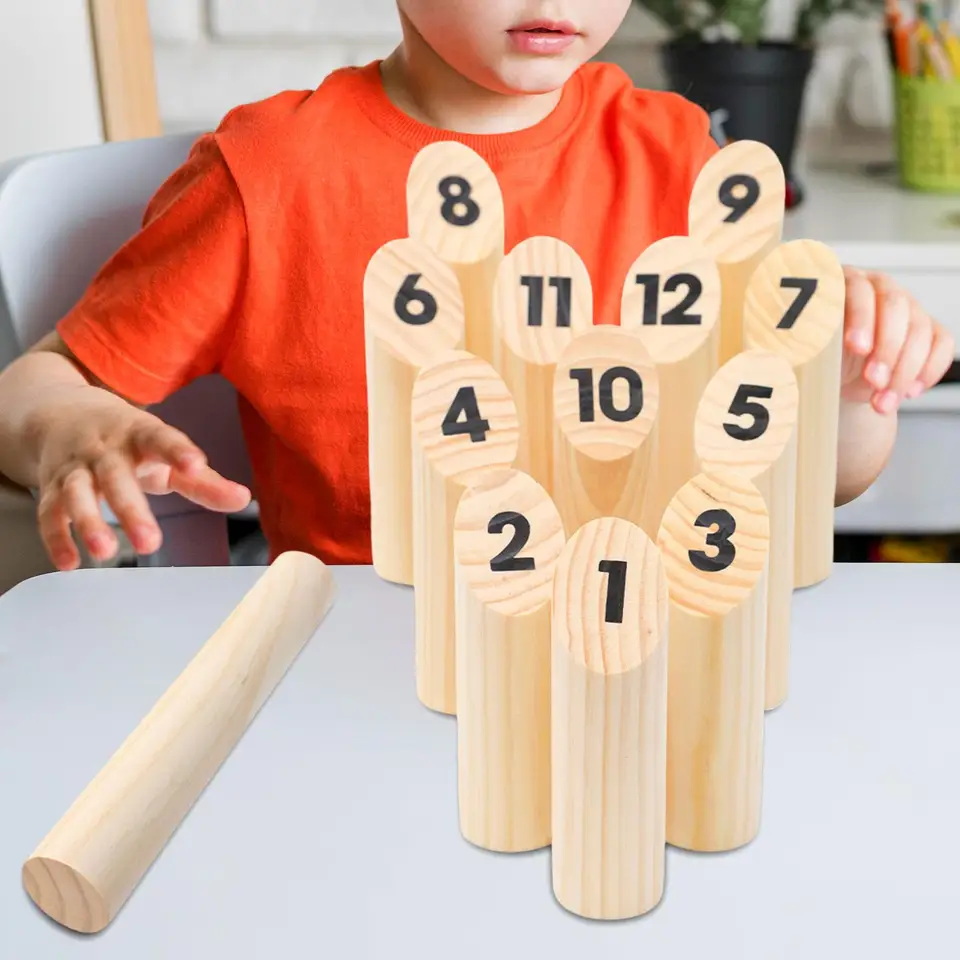 Drevená hra Game Toss Game Číslovaný blok nastavený na vnútorné vonkajšie trávnikové dospievajúce dospelé deti