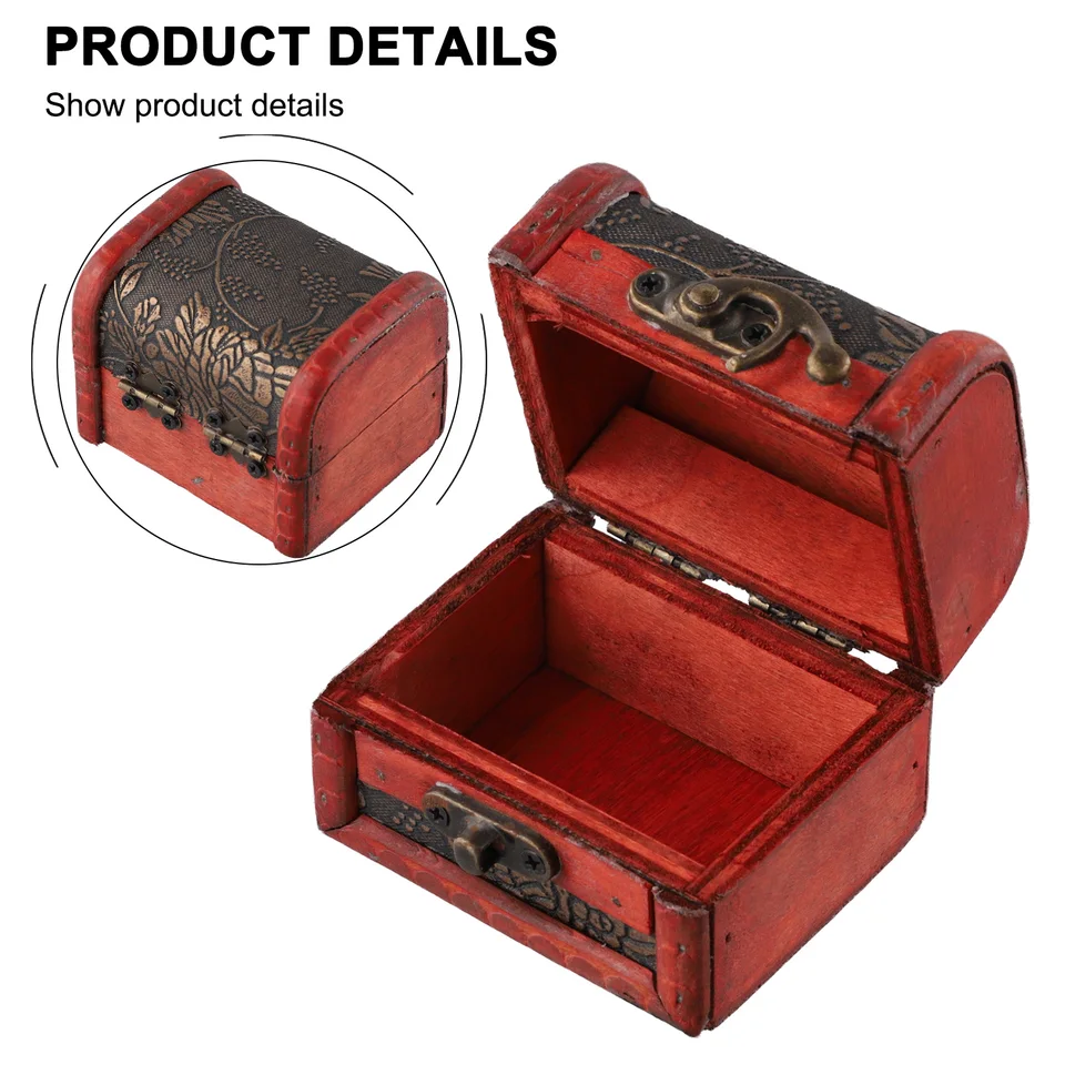 Drevená pokladňa na truhle šperky vintage skladovanie drevená škatuľka Drobná skrinka Horúca predaj starožitné drevené skrinky Storage Boxes