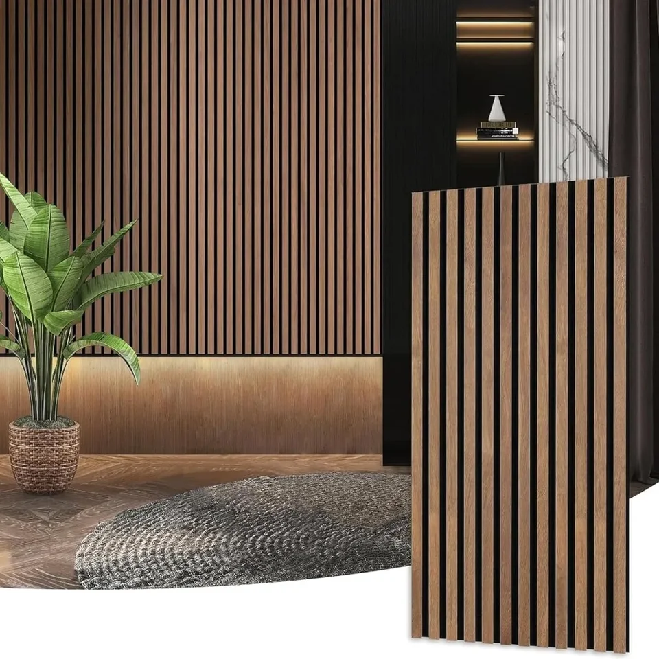 Drevené akustické panely pre štýlové dekorácie, redukcia hluku, 3D flutovaný panel pre stenu, dizajn interiéru, 47 palcov