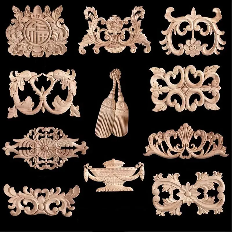Drevené dekorácie Rám Roh ONLAY NEPRATOVANÉ DREVA Vyrezávané nábytok Nábytok DOOJ DOOR DETOR DECORÁCIA DODATOK