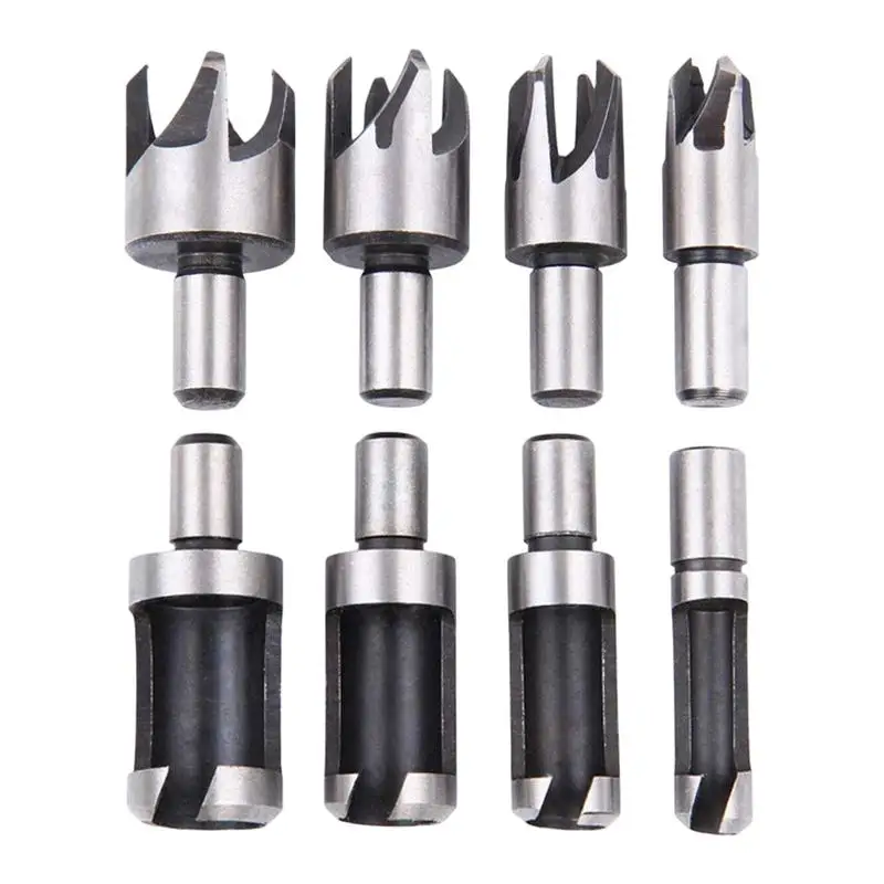 Drevené diery Bit Bit Straight and Touper Claw Bit Bit Set Woodworking Chamfer Drilling Tool pre preglejku z tvrdého dreva
