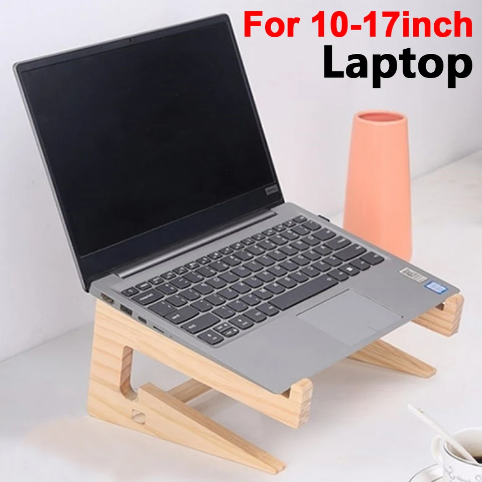 Drevené držiak stojanov na notebook Držiteľ odnímateľného základného počítačového chladenia pre notebook pre notebook Tablet 10-17 palca MacBook Air Pro Dell