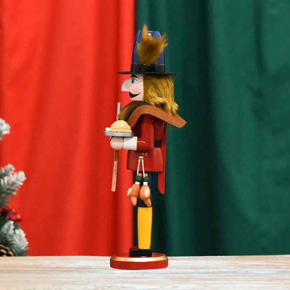 Drevené lovca Luskáčik Ornament Puppet Zberateľná dekoratívna stolová socha pre obývaciu izbu scéna usporiadanie sviatočných sviatkov
