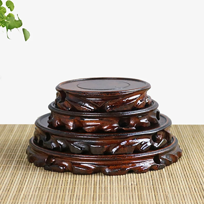 Drevené podstavce na displeji, rezbárstvo masívneho dreva, remeslá, dekoratívna základňa pre sochu bonsai, čajovú súpravu, čajové ozdoby
