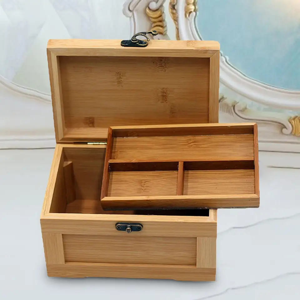 Drevené šperky Bambus s prednou sponou darčekové balenie Suvenír Box Empty