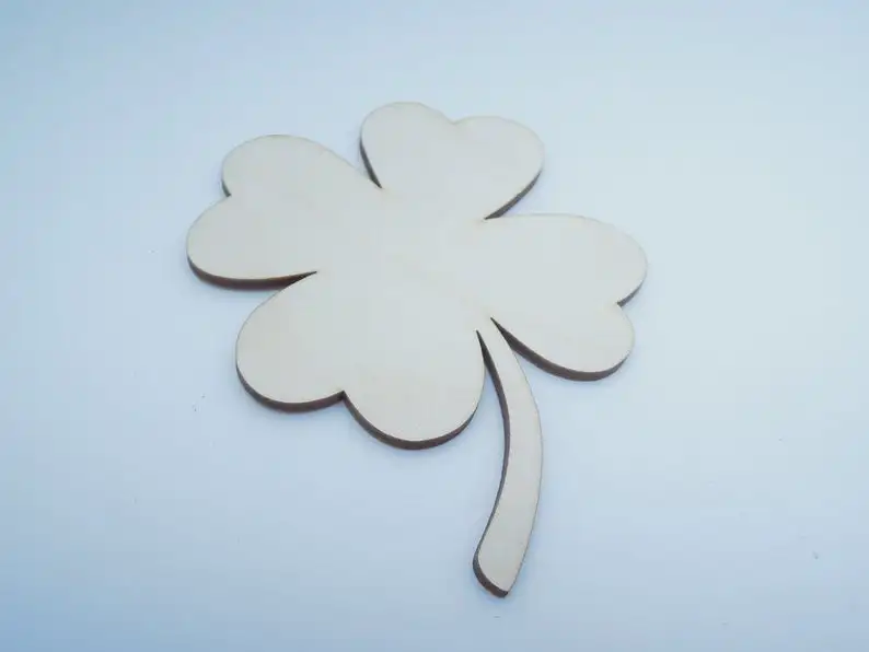 Drevené štvorčlenné ďatelina pre remeslá a dekorácie - laserový rez - Clover Shape - Lucky Clover - 4 listový ďatelina