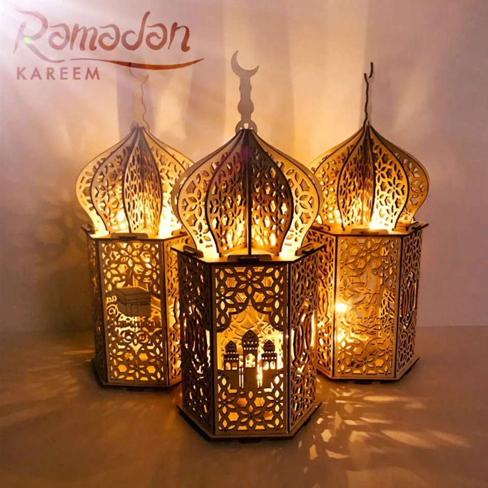 Drevený palác ornament Ramadan Dekorácia pre dom 2024 pomoc Eid Mubarak Ramadan Kareem Islamic Moslim Festival Darček