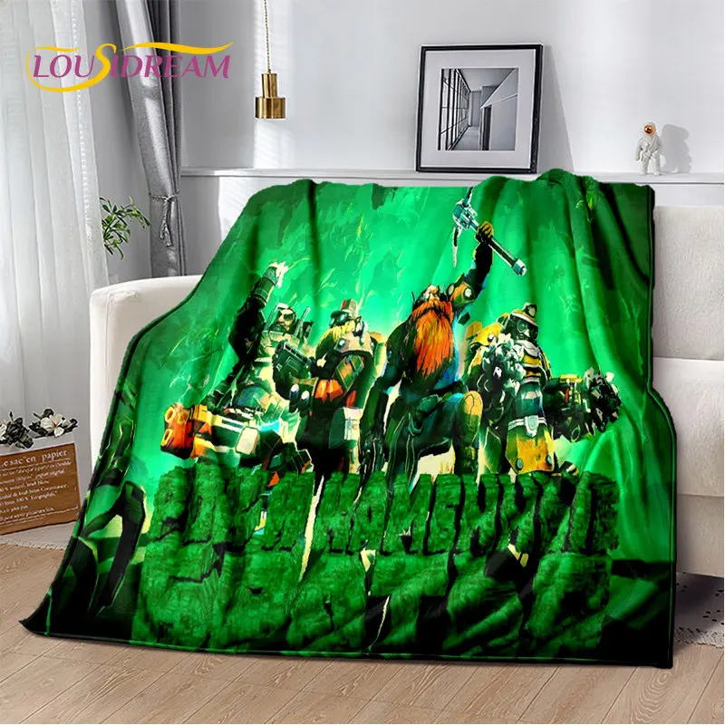 DRG Deep Rock Galactic Game Gamer Soft Plyšová prikrývka, flanelová prikrývka prikrývka pre obývaciu izbu spálne