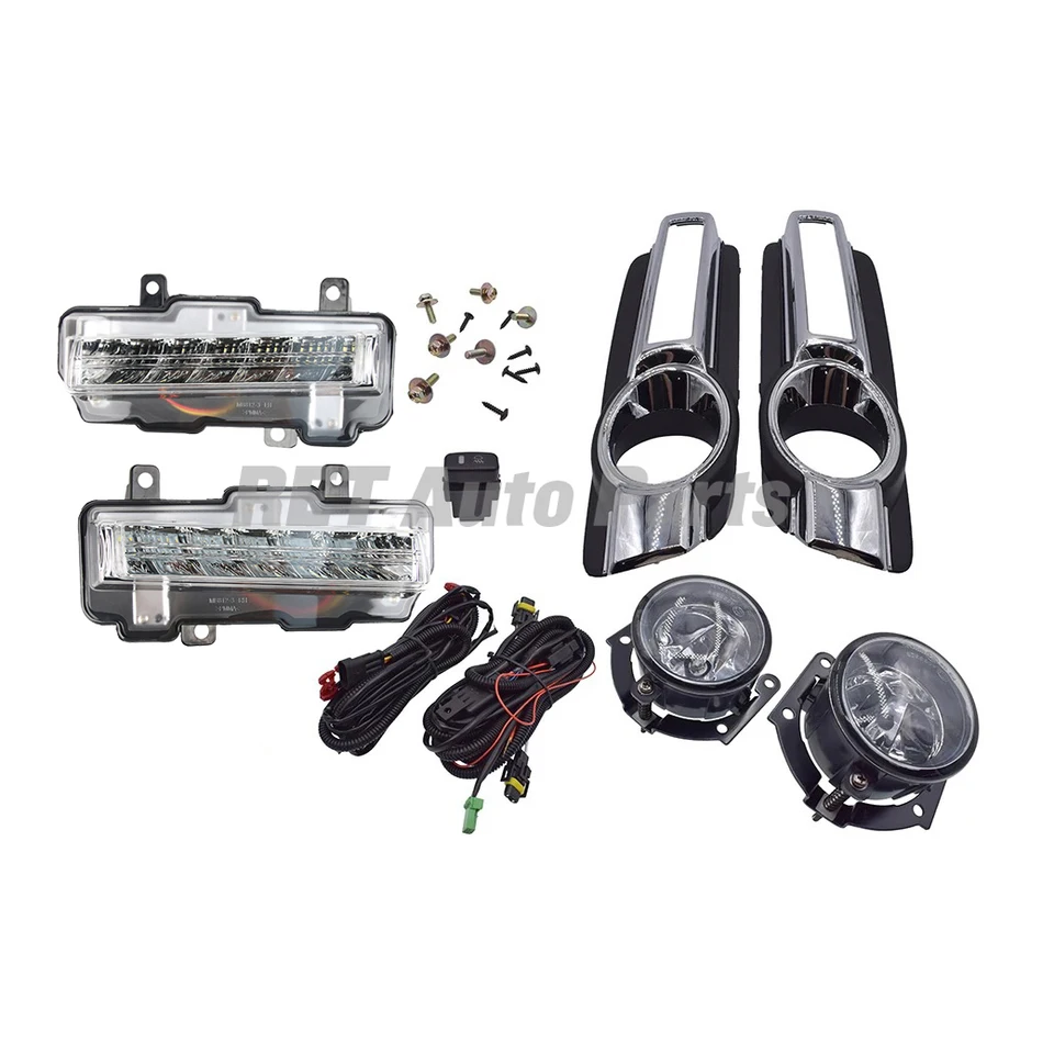 DRL denné bežecké svetlo hmlové lampa Set Assy s drôtmi pre Mitsubishi Montero Pajero 4 MK4 V80 V93 V95 V97 V98 2015-2020