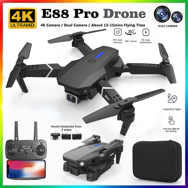 Dron E88 Pro Drone Mini RC Dron s duálnou kamerou 5G WiFi DRON diaľkové ovládanie Murah Gila pre deti 4K drony Quadcopter hračky