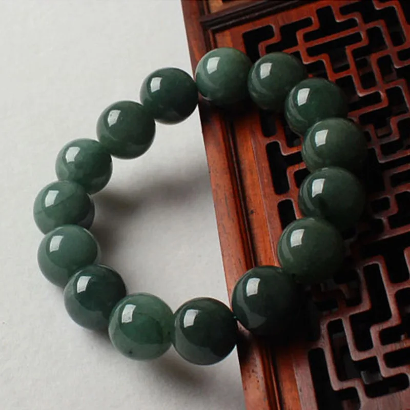 Drop Shipping Natural Barma Jade náramky Luck Amulet Jade Stone náramky pre mužov a ženy darček