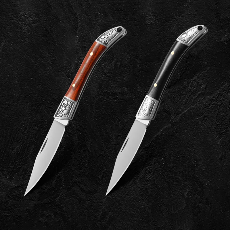 Dropship Mini z nehrdzavejúcej ocele Sharp vrecko na skladací nôž Drevená rukoväť vonkajšie kempingové prežitie ovocná rezačka pre mužov