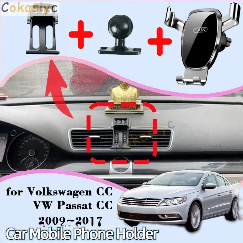 Držiak mobilného telefónu pre mobilný telefón pre Volkswagen CC VW Passat CC 2009 ~ 2017 Air Vent CAR MOBET MOBILNÉ DOPLNENIE Gravitačné príslušenstvo