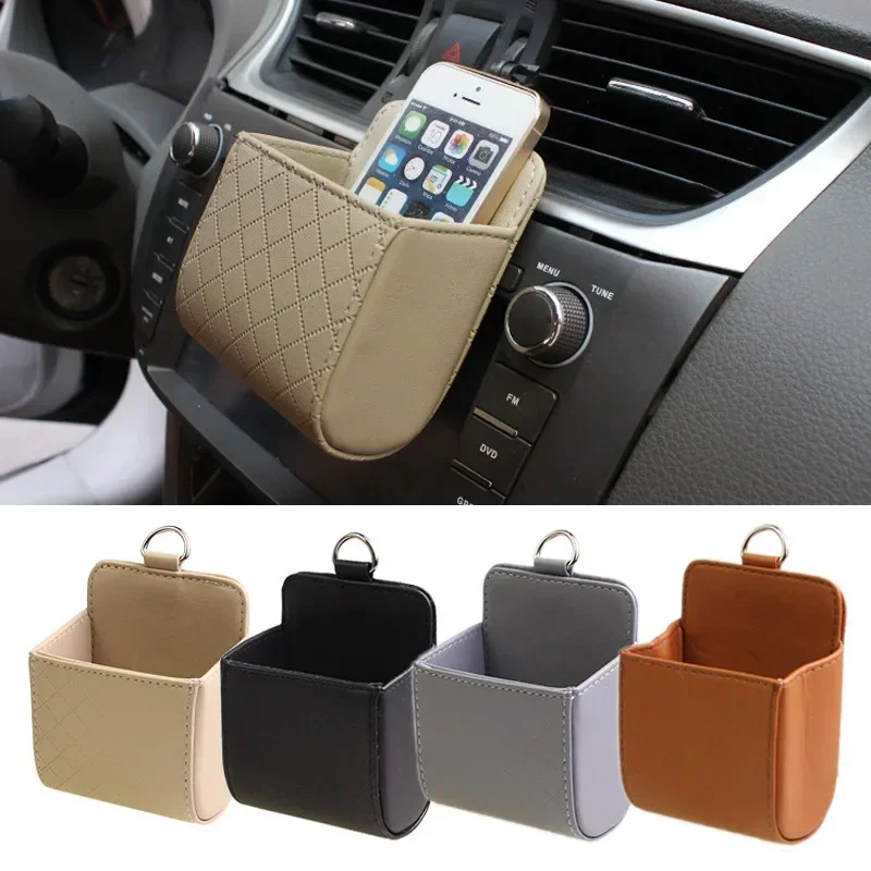 Držiak na auto držiak na montáž vzduchu Venok visiaci úložný priestor Car Mobile Phone Tack Pu Kožené okuliare Organizátor Podpora v príslušenstve automobilov
