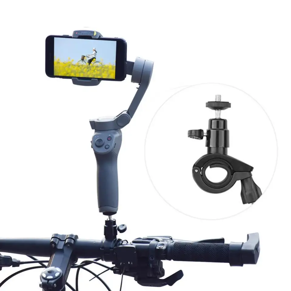 Držiak na bicykel Mobilný mobilný telefón držiak na bicykel Mobilný mobilný telefón Gimbalový fotoaparát na bicykli stabilizátor držiaka pre dji osmo mobile 2/3
