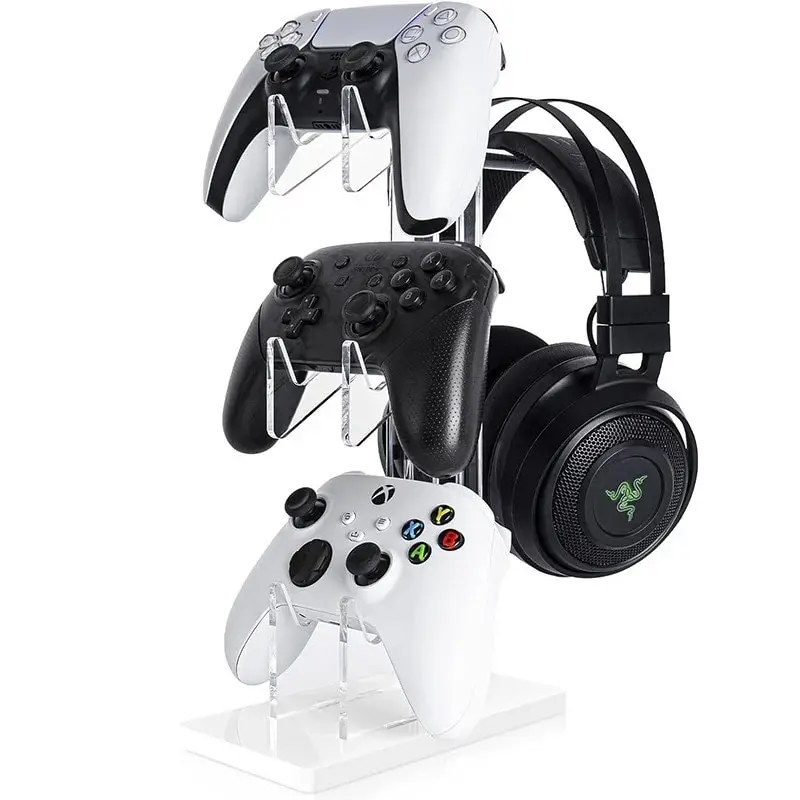 Držiak na držiak pre slúchadlá herného ovládača Acryl Clear Controller Display Stand kompatibilný s PS5 PS4 Nintendo Switch Xbox