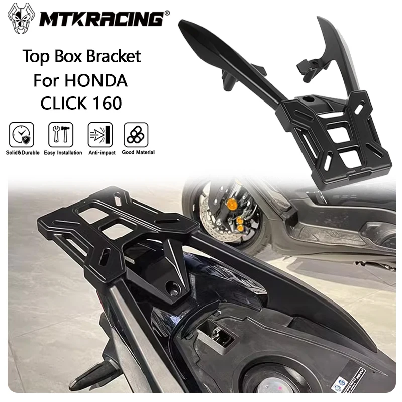 Držiak na hornú skrinku MtkRacing pre Honda Kliknite na 160 2022-2024 Motocyklové príslušenstvo batožinový stojan na stojan na stojan na stojan na zadnú konzervy