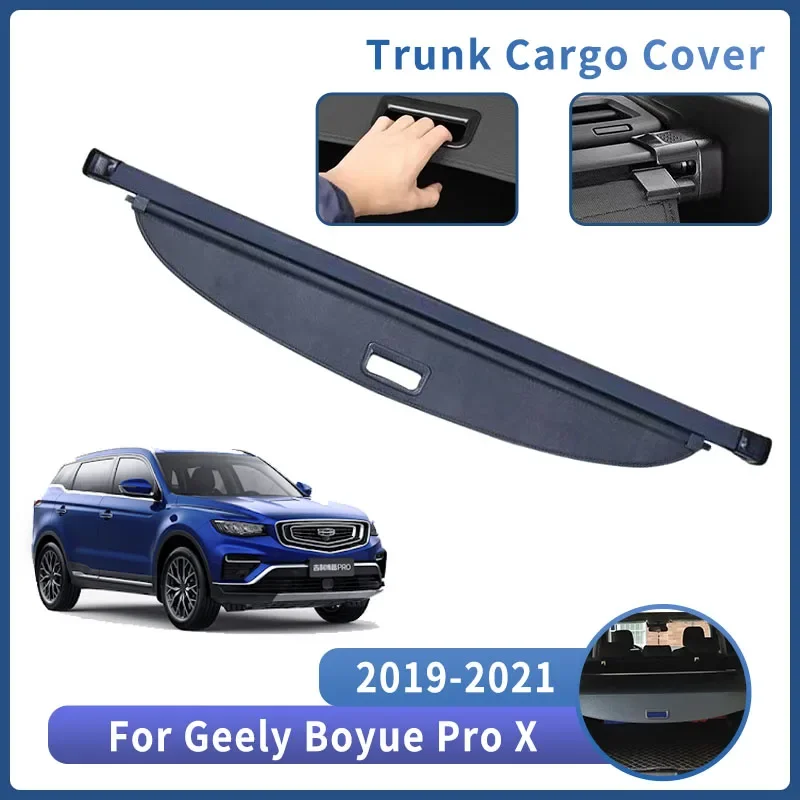 Držiak na kmeň pre kmeň pre Geely Boyue Pro X 2019 2020 2021 Trunk Storage Závodná záclona Zadná časť Vnútorná interiérová autá Príslušenstvo