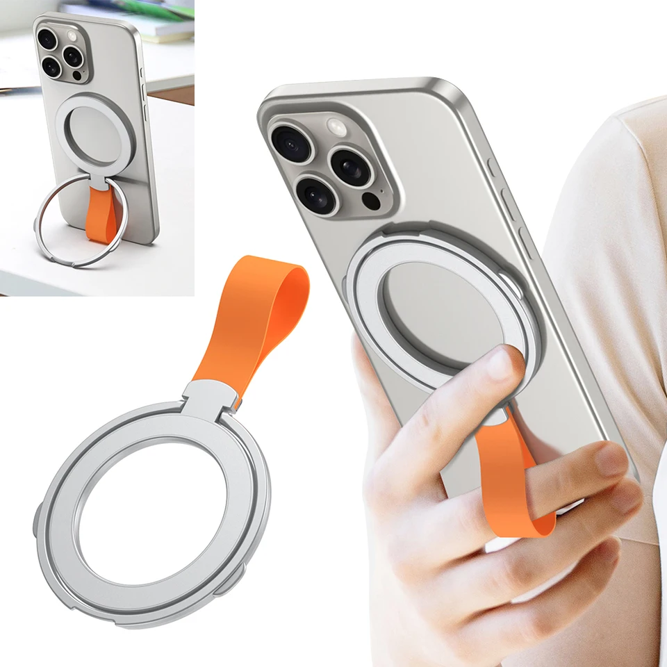 Držiak na rotáciu s magnetickým telefónom 360 držiak na rotáciu telefónu s remienkom na slučku prstov pre iPhone 15 14 13 12 12 pro/max/plus