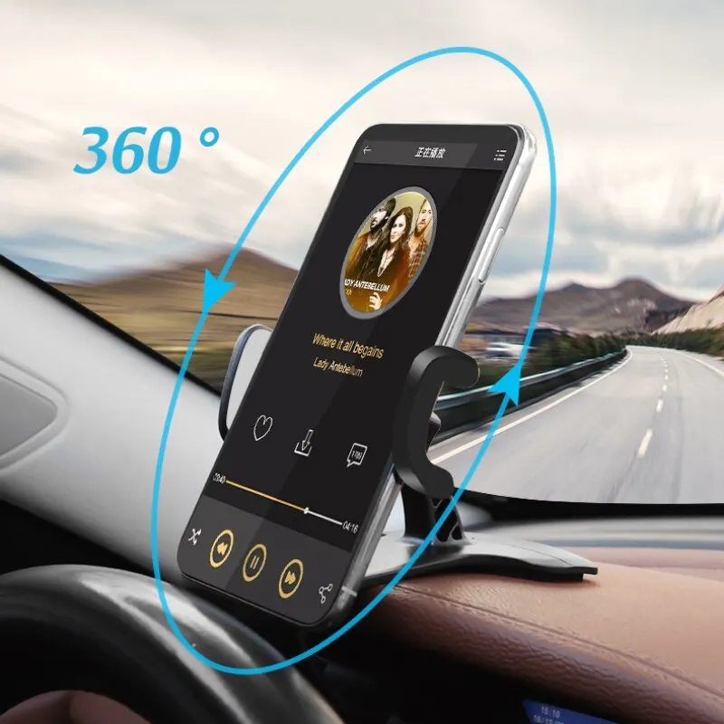 Držiak na telefón Universal Dashboard Easy Clip Mount GPS Displej davky Car Mobile Phone Podpora pre iPhone Samsung Xiaomi