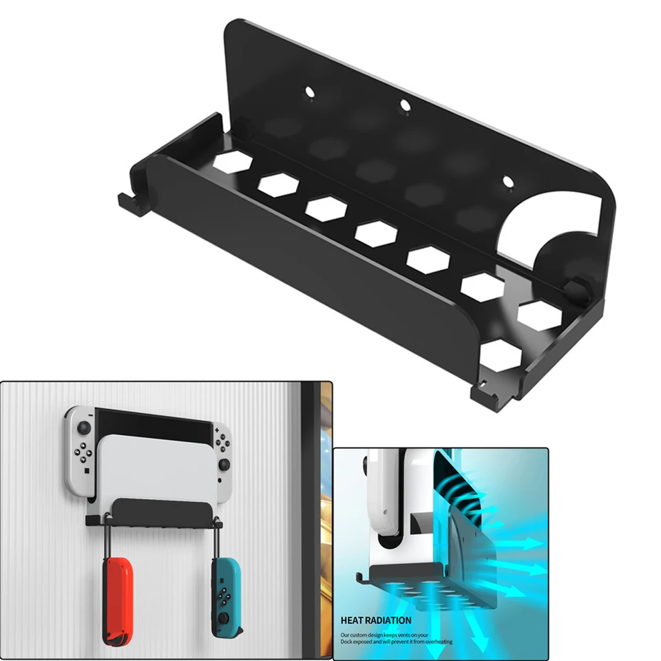 Držiak na zavesenie držiaka Univerzálny fit pre spínač/spínač OLED Host TV TV Box Ukladacia podpora úložného priestoru pre konzolu NS OLED Game Console