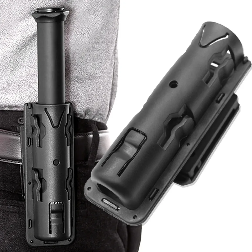 Držiak obušku 360 stupňov rotujúci teleskopický obušok Rozbaliteľné obušky Piestky zatiahnuteľné ABS Baton Bag pre službu Black Black