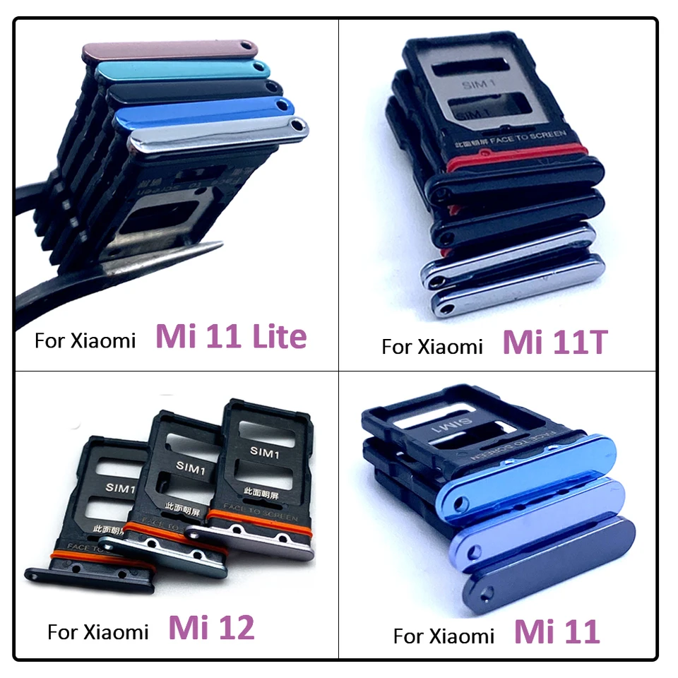 Držiak podnosu SIM karty pre Xiaomi Mi 12 mi 11t mi 11 mi 11 lite mi 11 Pro SIM SIM Slot Slot Adapter Adapter + PIN