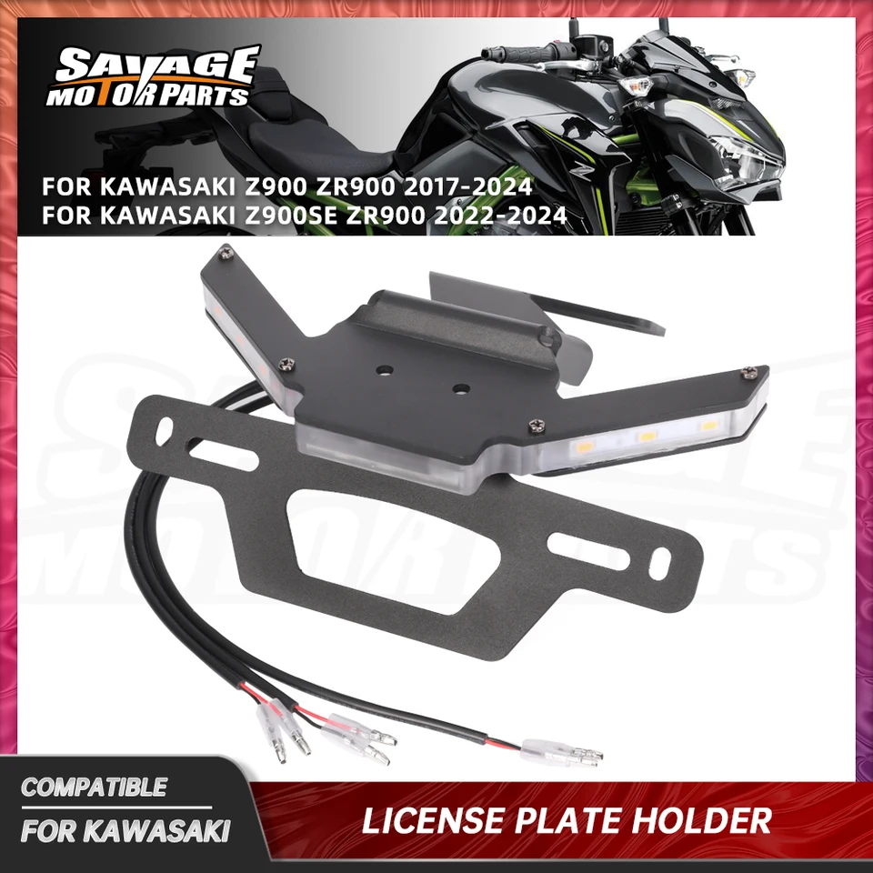 Držiak poznávacej značky pre kawasaki Z900 Z900SE Z 900 SE Motocyklové príslušenstvo s LED Turn Signal Light Svetlo zadné chvosty Trady